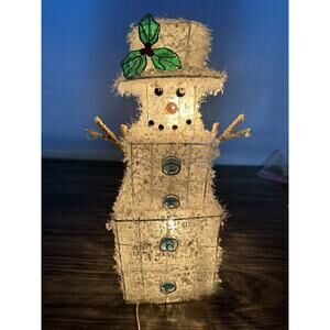 14” Light Up Snowman Decoration Indoor Plug In Christmas Decor